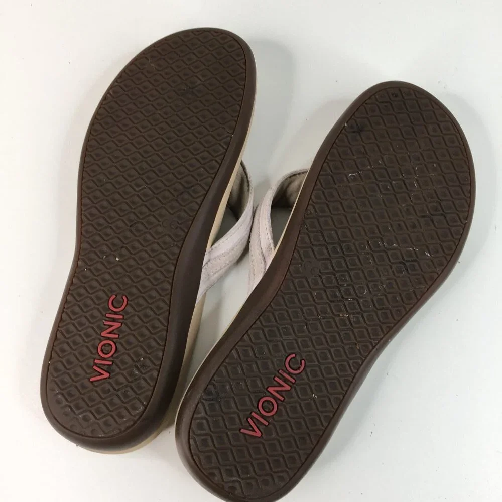 Vionic Tide Aloe Flip Flop Pink Lavender Sandals Size 10